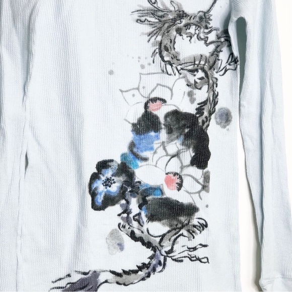 Lucky Brand Light Blue thermal, graphic, long sleeve T-shirt - Picture 4 of 9